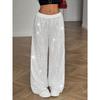 Frühling Sommer Damen High Waist Weite Hosen, Lässige Atmungsaktive Schlankmachende Hosen für Damen Europäische Amerikanische Mode