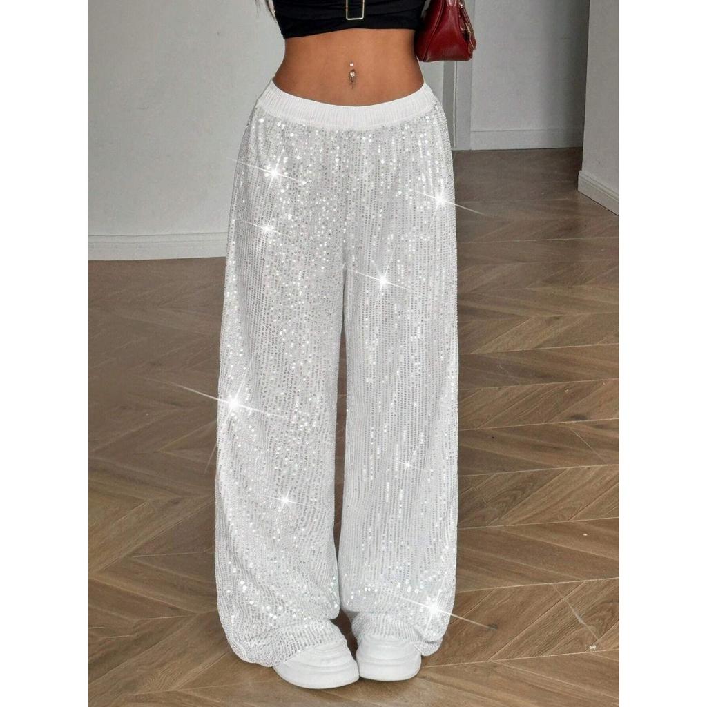 Frühling Sommer Damen High Waist Weite Hosen, Lässige Atmungsaktive Schlankmachende Hosen für Damen Europäische Amerikanische Mode