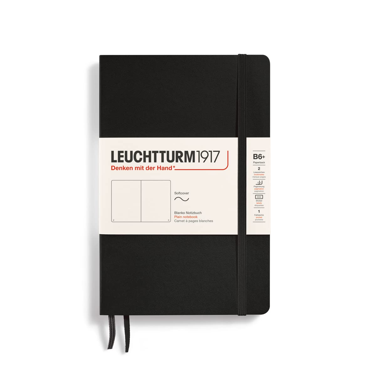LEUCHTTURM1917 Блокнот B6 Без разметки Мягкая обложка черный 358292 чёрный