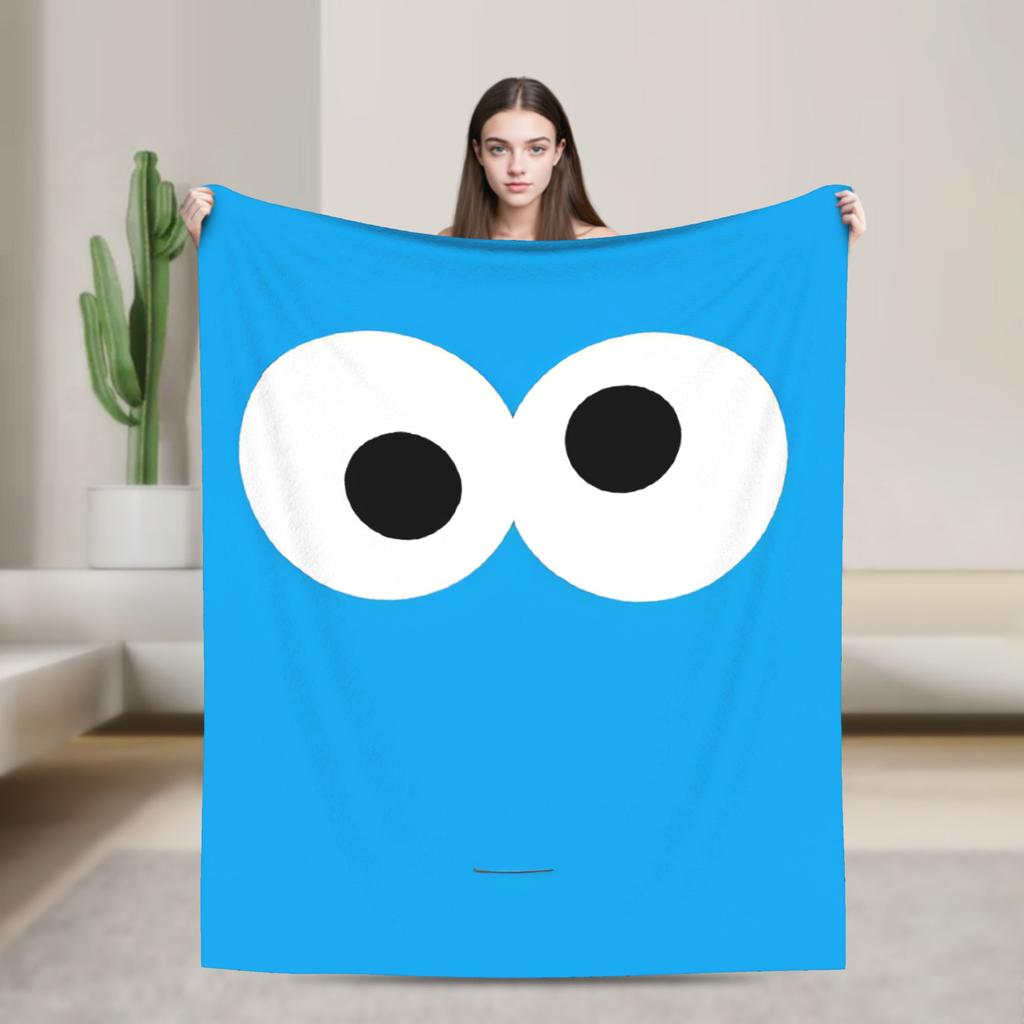 Oscar the Grouch Big Face Blanket S-Sesames Streets Warm Soft Plush Bedding Throws For Couch Chair Sofa Bed Bedspread Bed Cover