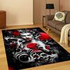 Gothic Skull Face Girl Horror Skull Carpet Rug for Bedroom Living Room Sofa Doormat Home Decor Carpets for Living Room Bedroom
