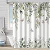 Bathroom Floral Shower Curtain, Retro Flower Farmhouse Flower Plant Butterfly Animal Bohemia, Bathtub Shower Curtain With Hooks