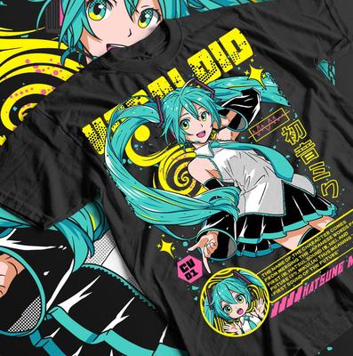 Hatsune Miku T Shirt, Anime Girl Kawaii Project Diva Vocaloid Tee, Unisex Heavy Cotton Shirt, Cosplay Gift for Fans, Anime Lover Top,