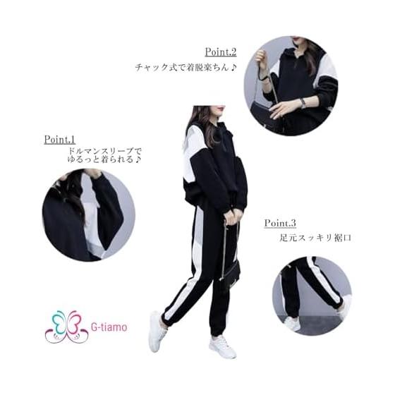 [G-tiamo] Jersey Top and Bottom Set Women's Sweat Room Wear Setup Sports Loungewear Sweatshirt Hood 01