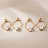Stainless Steel Adjustable Rings for Women Waterproof Gold Plated Shiny Geometric CZ Zircon Pendant Fashion Finger Jewelry