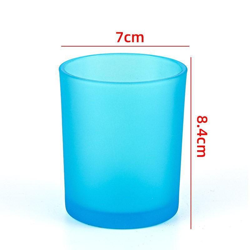 Colored Frosted Glass Candle Jar with Optional Lid - Creative Wide Mouth Design