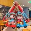 Cute Cartoon Electric Car Boy Girl Couple Keychain Internet Celebrity Creative Decoration Small Gift