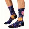 Unisex Breathable Mid-Calf Socks Halloween Print Comfortable Stretchy Crew Socks Suitable for Everyday Wear and Seasonal Use