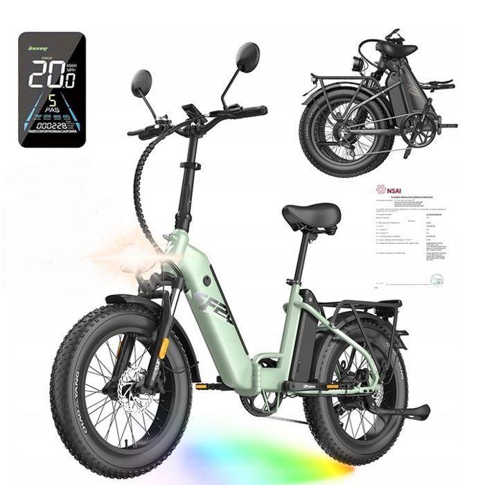 Voiture électrique pliante Fafrees FF20 Polar 500W 48V 26.8AH 45/KM 170HP green groen