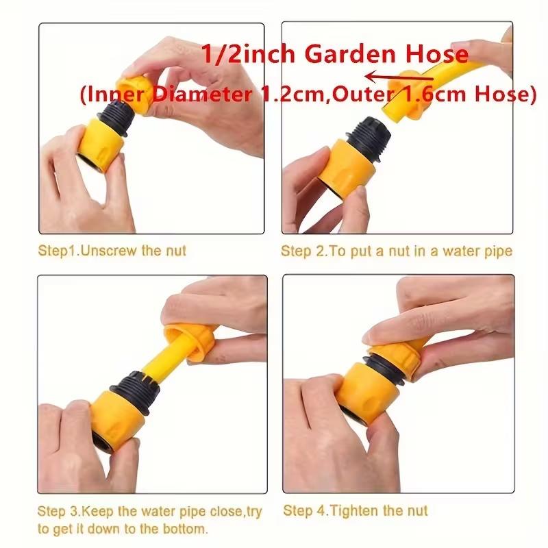 20Pcs Garden Water Pipe Connector Set: Including 10 Flow Joints, 5 Faucet Joints and 5 Two-way Couplings-suitable for Pipe