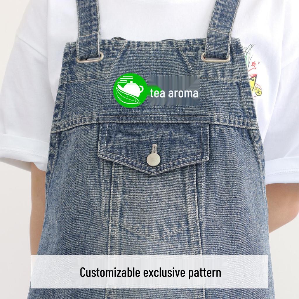 Customizable Washable Denim Apron: For Coffee, Tea, BBQ, Barber, and Flower Shop Workwear