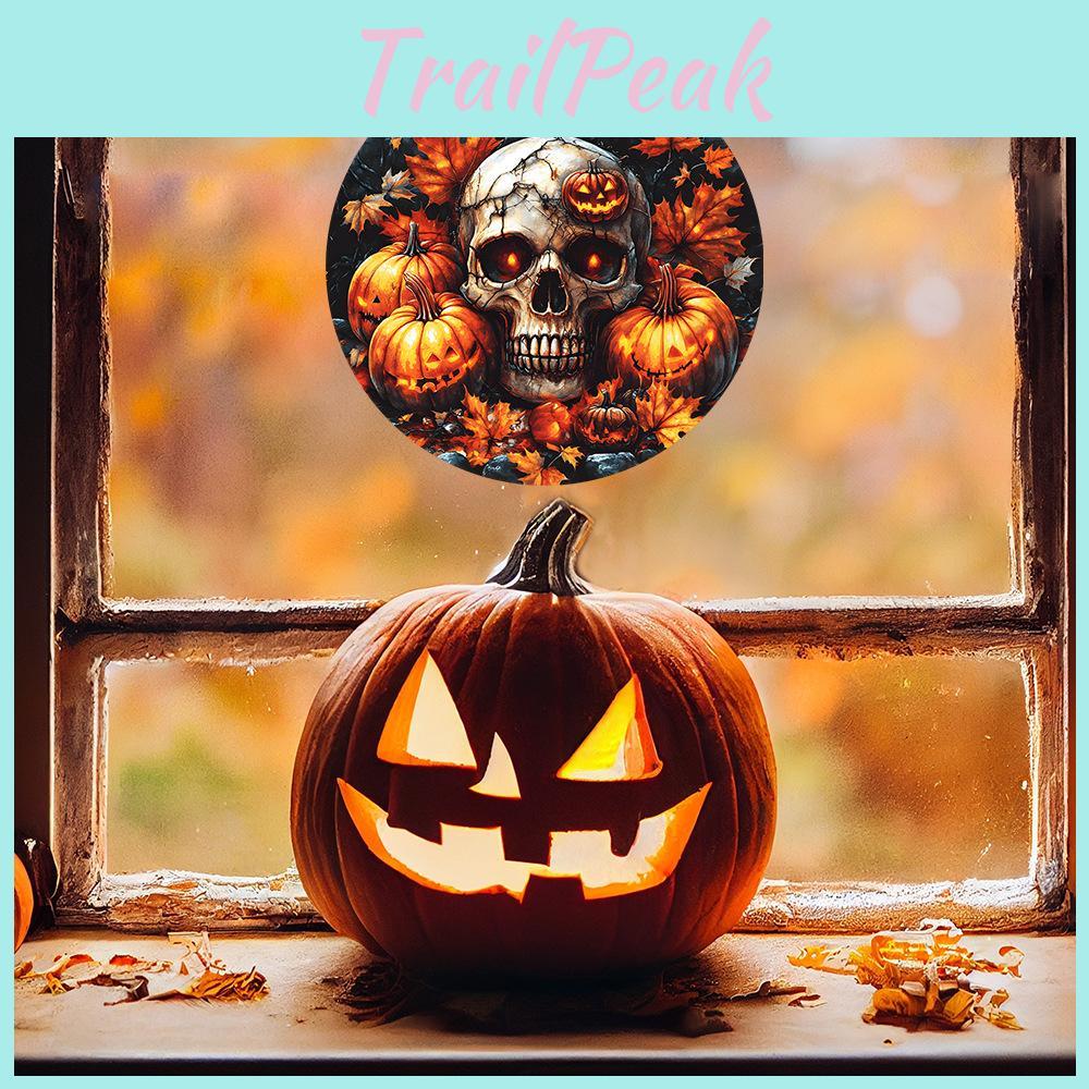 Halloween Skull Pumpkin Uv Electrostatic Glass Showcase Home Decor Stickers