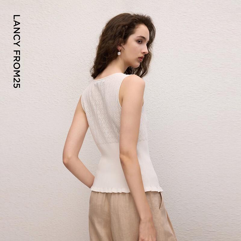 LANZHI French Resort Style V-Neck Knitted Vest