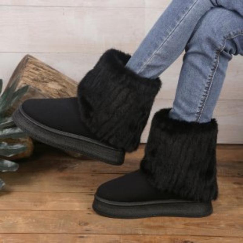 

Женские зимние утепленные водонепроницаемые меховые удобные теплые непродуваемые легкие походные водонепроницаемые нескользящие на толстой подошве амортизирующие зимние ботинки 40 чёрный