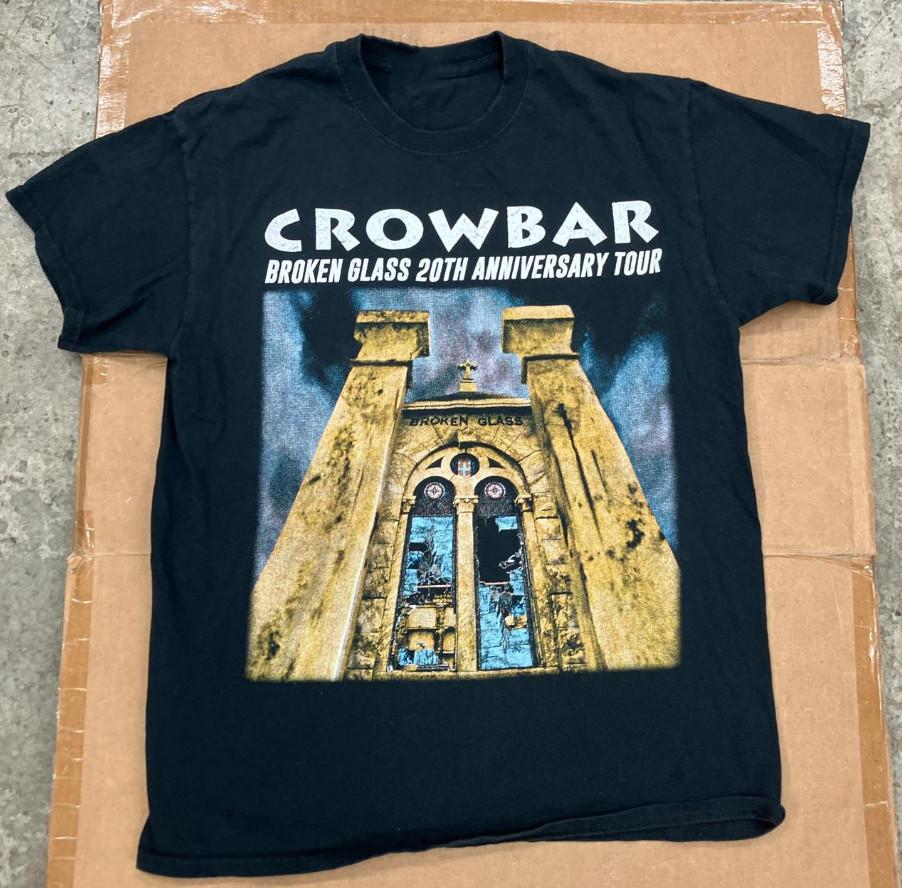 Vtg Crowbar Band 20th anniversary broken glass tour Cotton Black T Shirt MM721 S