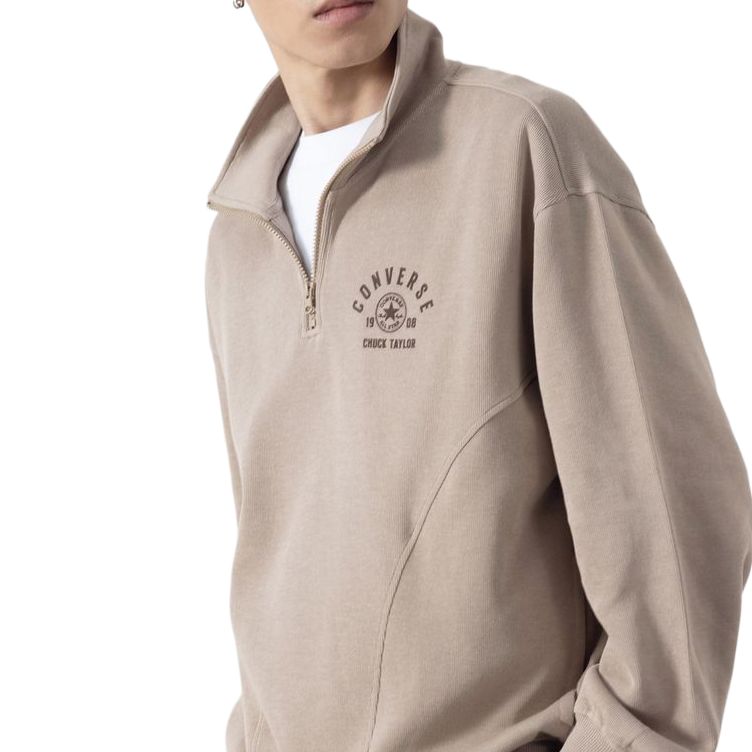 Converse Sweatshirts Unisex Khaki Half Turtleneck Moderate UCJ083-X9V