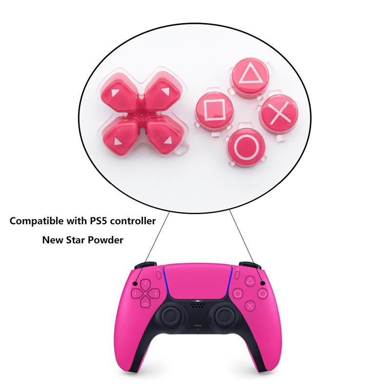 כפתורי D-Pad ג'ויסטיק כיסויי אגודל סט כפתורי Abxy חלק חלופי לתיקון עבור בקר Ps5 אביזרים למשחקים