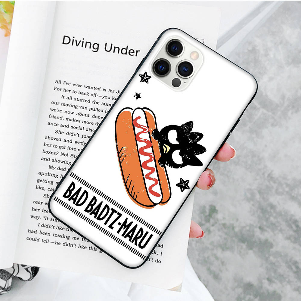 

JZ22 Badtz-maru Black Sofe Case for Samsung Note 20 Lite S24 Ultra S23 A03 A05 A06 A11 A71 A15 A16 A13 A24 A25 A33 A52 A53 A50 M55 M35 Plus Samsung A42 5G арлекин