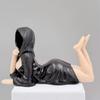 New Christmas Girl Statue Women Sitting Figure Ornaments Mysterious Statue Gothic Death Black Robe Queen Bookshelf Sculpture