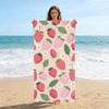 1 Stück Warme Erdbeer-Strandtuch Groß Schnelltrocknendes Handtuch Geeignet für Strand Yoga Pool Fitnessstudio Sporttuch Sommergeschenk für Freunde
