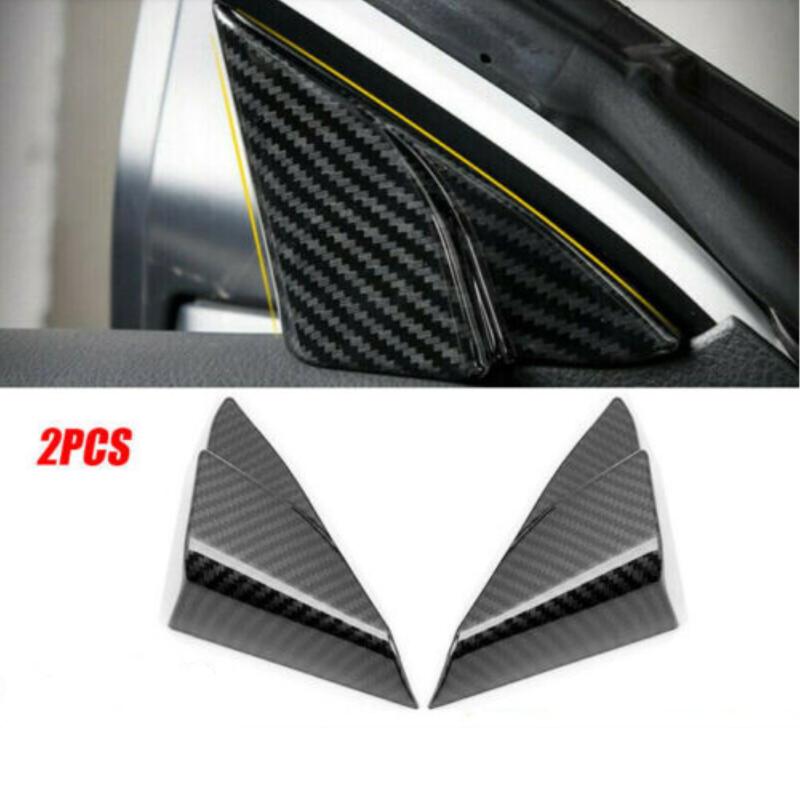 For Toyota Camry 2018- Carbon Fiber Interior Door Triangle Pillar Cover Trim