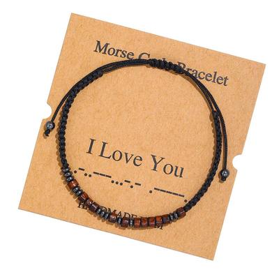 Fashion Braided Bracelet Morse Code Couples Bracelets for Men and Women