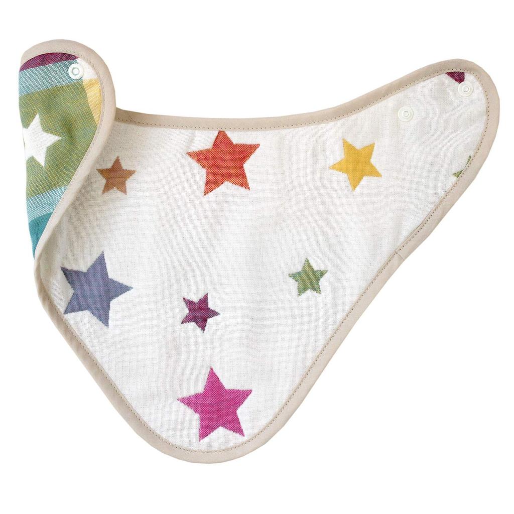 Hiorie Made In Japan Gauze Bandana Bib with Star Baby Baby Shower Gift for Newborns 6-Layer Pattern, Cotton, Bib, Apron,