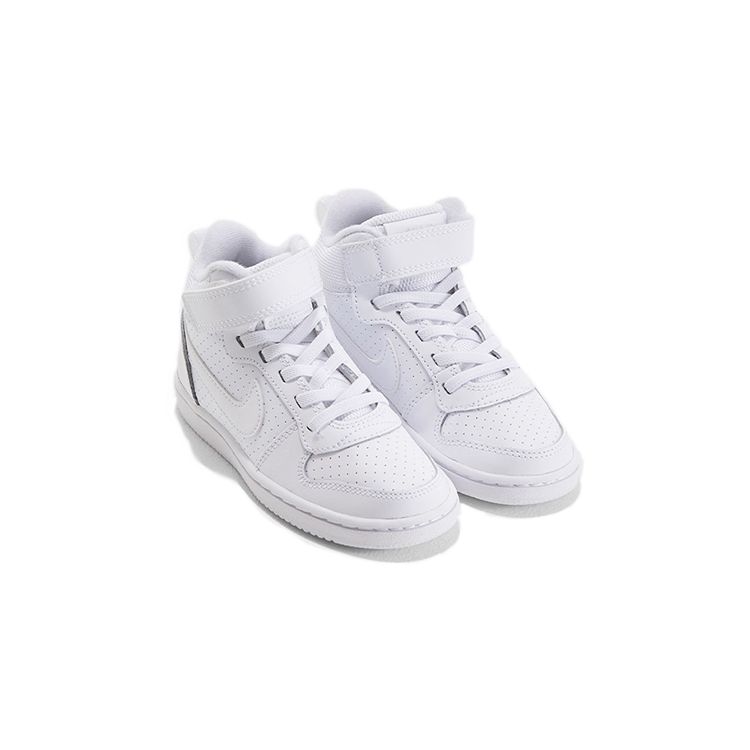 Nike Court Borough Casual Durable Non-Slip Support Mid-Top Sneakers Kids Sneakers White 870026-100