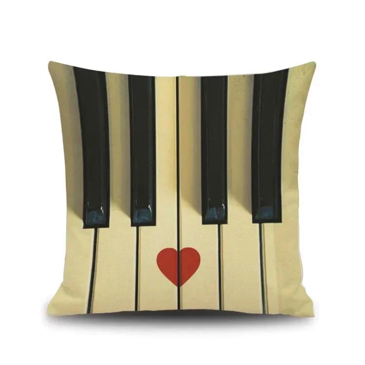 Piano Key Wonderful Notes Decorative Pillowcase Car Sofa Art Piece Office Seat Cushion Cover Home Decoration