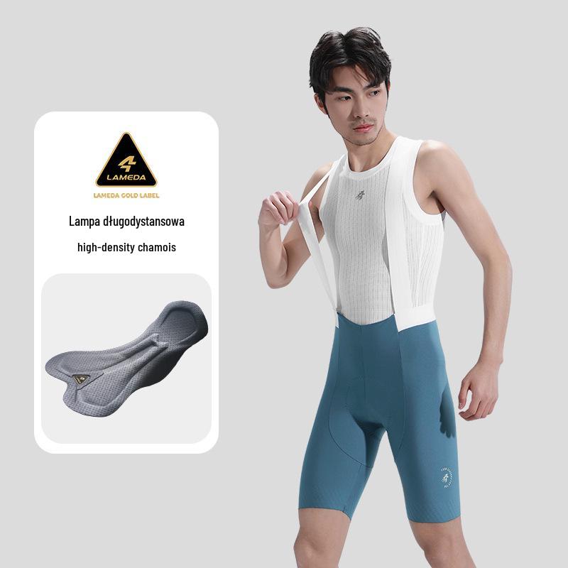 

Lampaida Men s Cycling Bib Shorts with Pockets - Professional Spring/Summer Road and Mountain Bike Apparel Medium