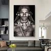 African Tribal People Portrait Wall Art Pictures Canvas Painting Posters and Prints Pictures for Living Room Home Decorative No Frame
