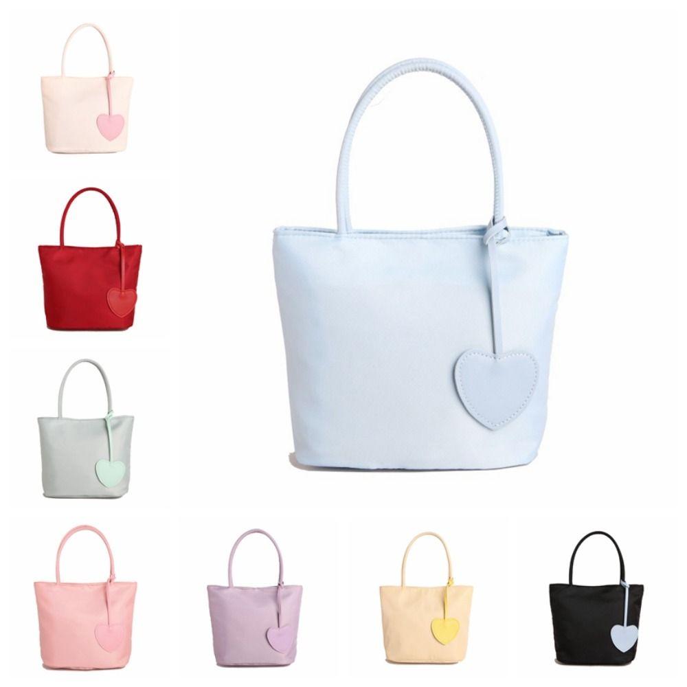 Mit Herzanhänger Unterarmtasche Koreanischer Stil Oxford-Stoff Umhängetasche Nylon-Tragetasche Damen