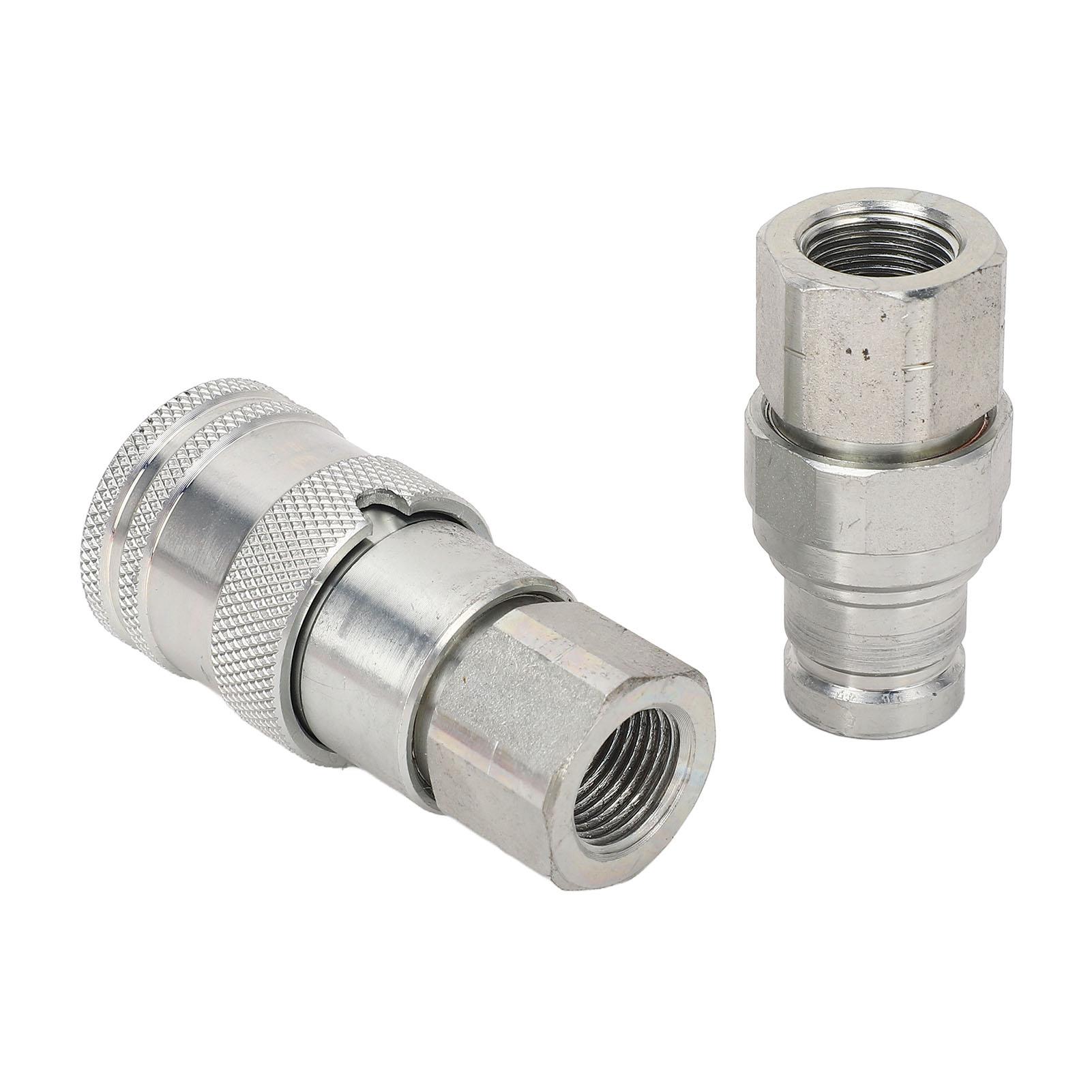 

2 шт. Гідравлічні швидкороз ємні муфти Плоска поверхня 3/8 дюйма NPT Швидкоз ємні фітинги Муфти з кришками для