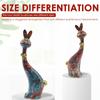 2Pcs Colorful Resin Rabbit Double Statue Cute Figurine Decoration Accessories Living Room Bedroom Decorative Desktop Ornamets