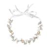 Wedding Headband Rhinestone Faux Pearl Flower Leaf Shaped Pendant Bridal Headpiece Hair Accessories