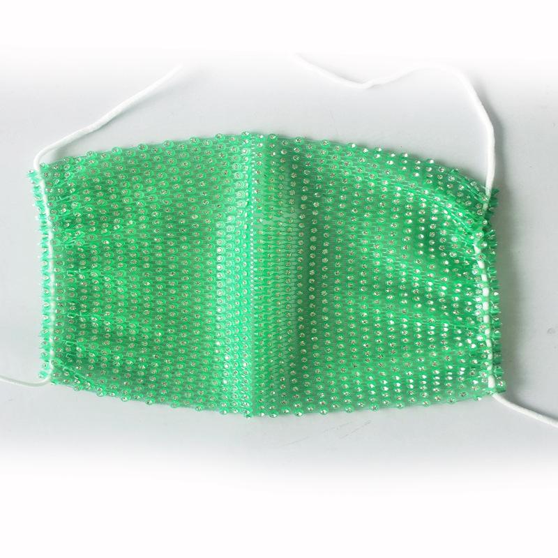 Women's Mesh Face Mask Flash Diamond Rhinestone Star Washable Personality Nightclub Party Mask