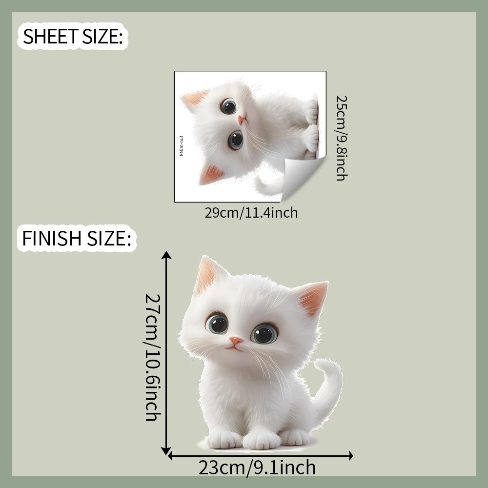 Realistic Cute Kitten Toilet Seat Sticker Bathroom Decor Self-Adhesive Removable Decal