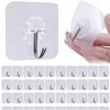 10pcs Translucent Strong Adhesive Hook, No Drilling Needed For Clothes, Utensils, Kitchen And Bathroom