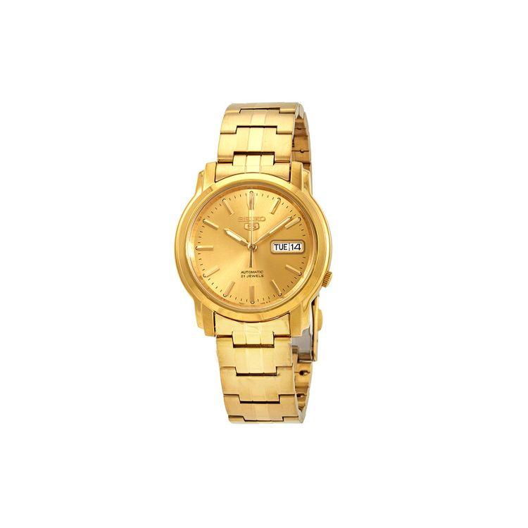 

Seiko 30 Meters Waterproof Automatic Mechanical Movement Stainless Steel Watch Men watches Gold SNKK76 Gold Dial