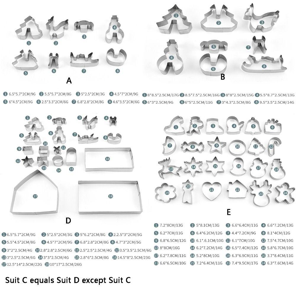 3D Gingerbread House Cookie Cutter Set Three-dimensional Multi-specification Fondant Cutter Stainless Steel Baking Tool Xmas
