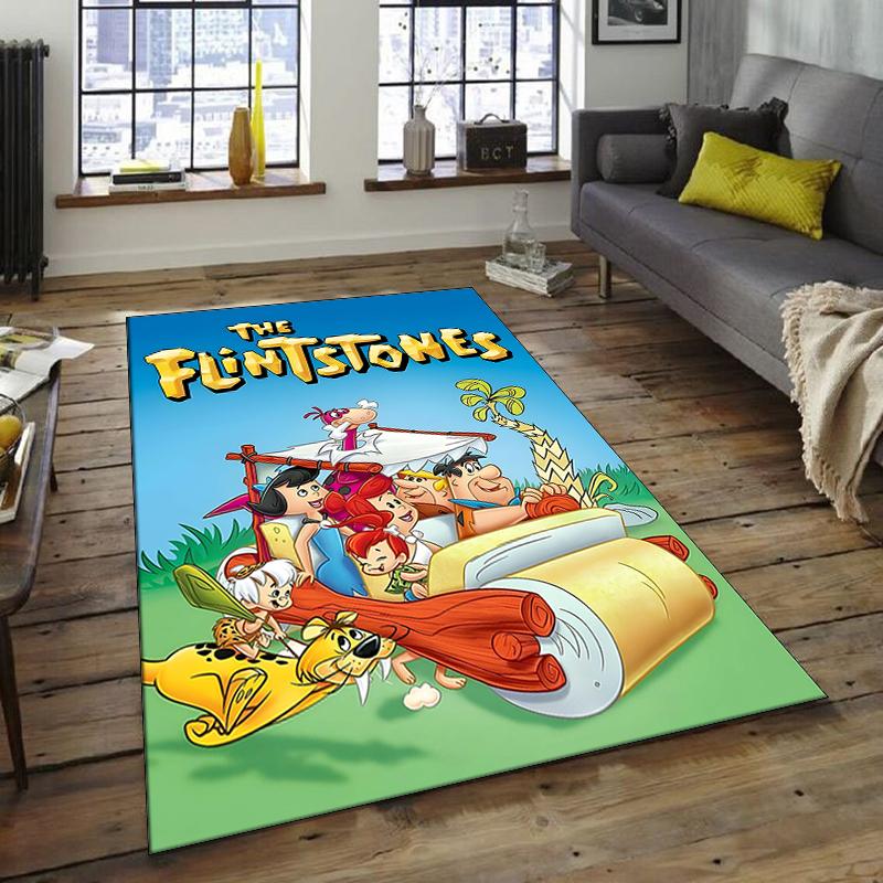 1pc Flintstone Design Area Rug - Non-Slip, Soft & Cozy Floor Mat for Living Room, Bedroom, Office - Indoor/Outdoor Decorative Carpet