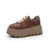 Sapatos Dexun sola grossa aumento de altura interna novo couro fosco retrô casual moda esportiva tênis de plataforma sapatos de estudante feminino