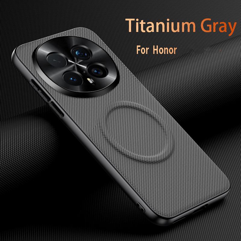 Luxury Kevlar Texture Leather for Magsafe Magnetic Case for Honor X70 X60 X60Pro X50 X9D X9C X7C Lens Anti-Scratch Protect Cover