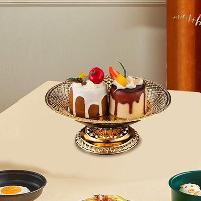 Metal Fruit Tray Snack Storage Versatile Organizer Pedestal Plate Tabletop Decor for Home