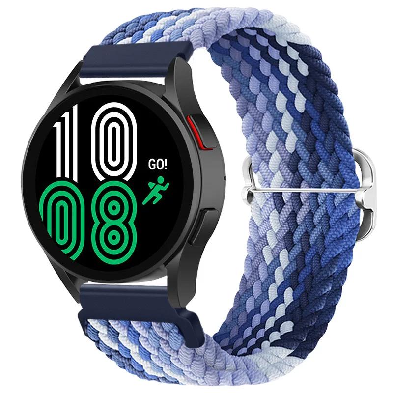 20mm Braided Solo Loop Strap for Samsung Galaxy Watch 6/5/4 44mm 40mm/Classic 47mm 43mm 46mm42mm Nylon Bracelet Watch 5 Pro 45mm