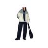 Li Ning Reignite Series Loose Cardigan Comfortable Casual Simple Zipper Stand Collar Color Block Sweatshirt Unisex sweatshirt Gray Off-White AWDUB41-2