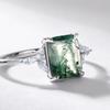 WES   CopperNatural Moss Agate Rings 7x9mm Leaf Branch Engagement Ring Boho Forest Unique Jewelry Gift for Women