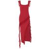 2024 Summer/Fall New European & American Style Women's Sexy Frill Stitch Split Dress