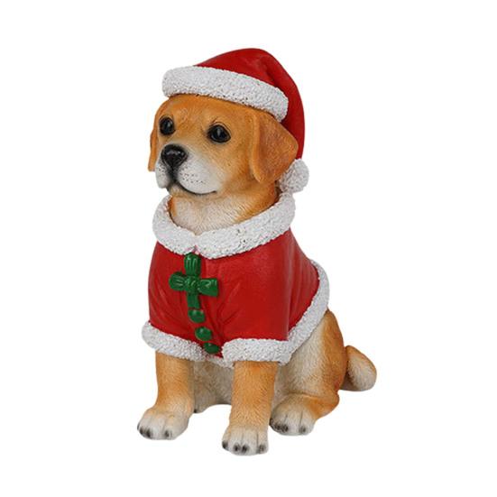 Realistic Dog Figurine Resin Puppy Animal Statue Christmas Decoration Lifelike Labrador Bichon Corgi Model for Indoor Outdoor Home Decor