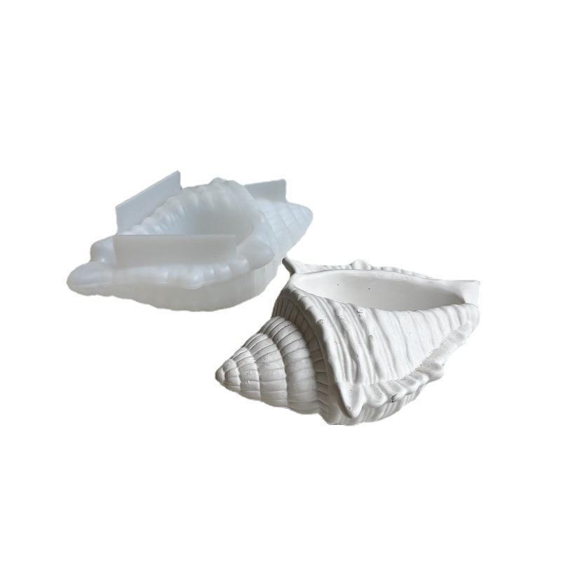 Conch Potted Flower Pot Mould Conch Jewelry Storage Box Silicone Mold Succulent Flower Pot Mold Gypsum Plaster Resin Concrete Mold for Home